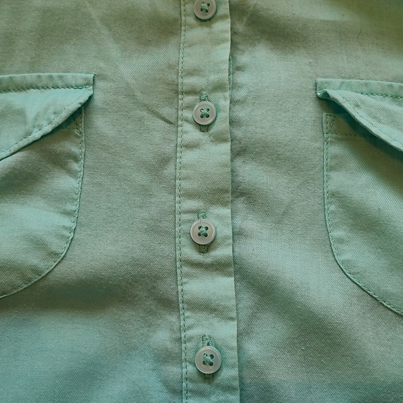 (1173) American Eagle Outfitters Woman's Long Sleeve Blouse, Size: Medium Green - Picture 5 of 8